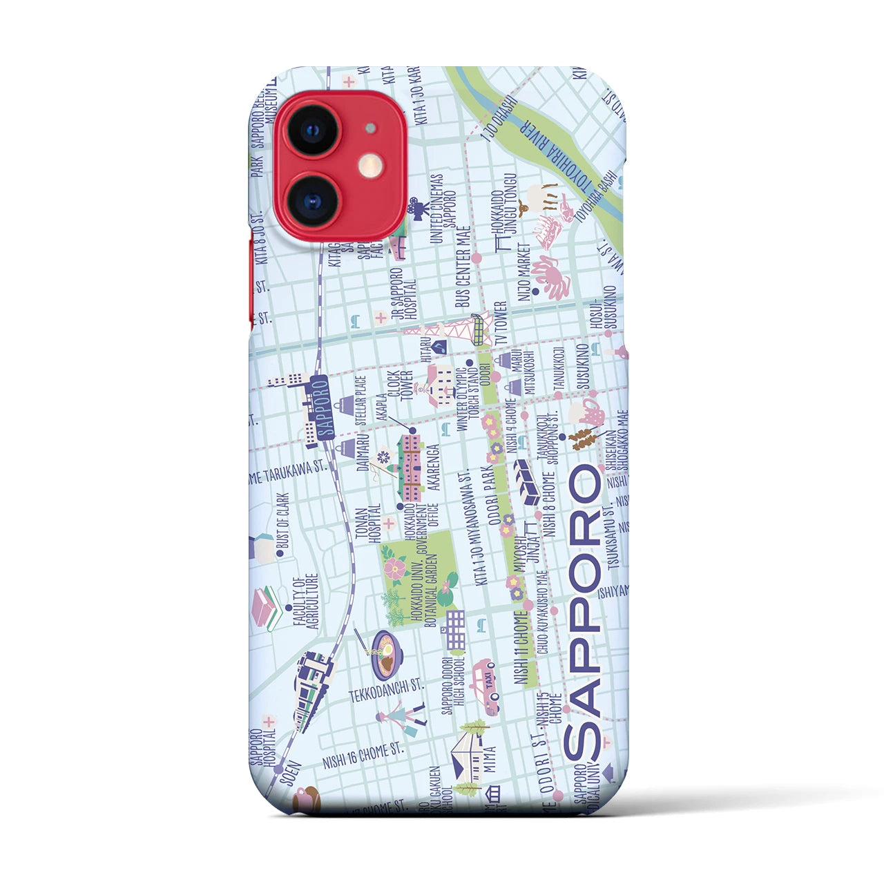 【札幌】イラストマップiPhoneケース(バックカバータイプ)
