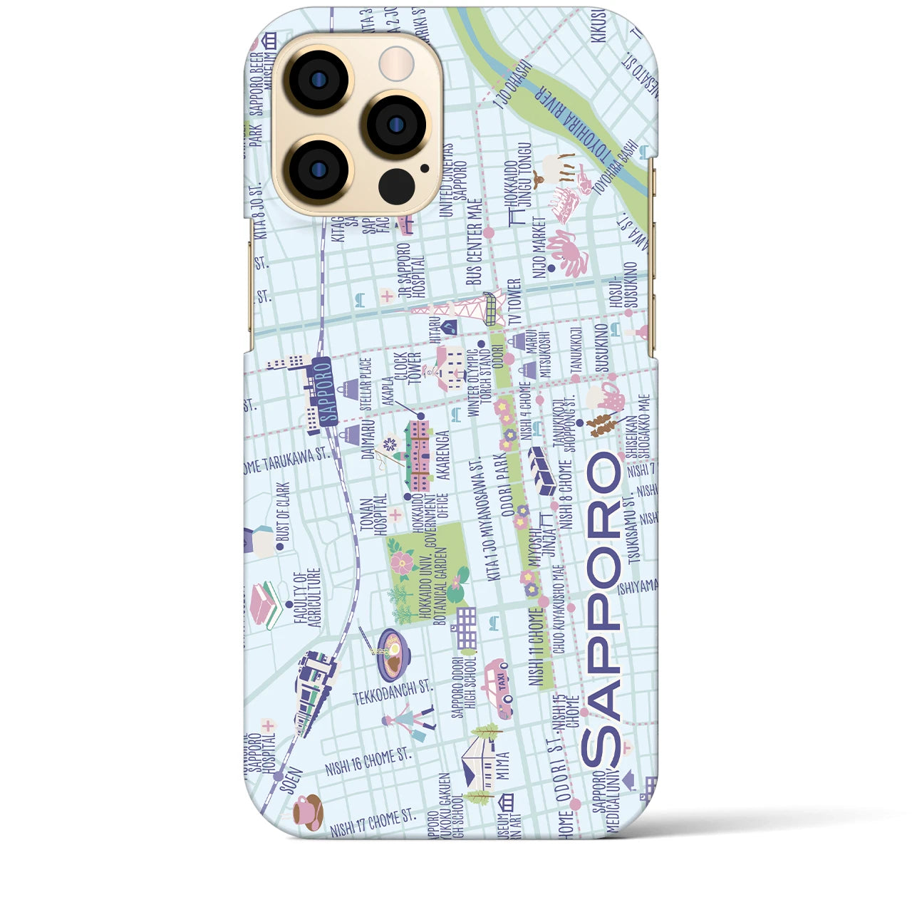 【札幌】イラストマップiPhoneケース(バックカバータイプ)