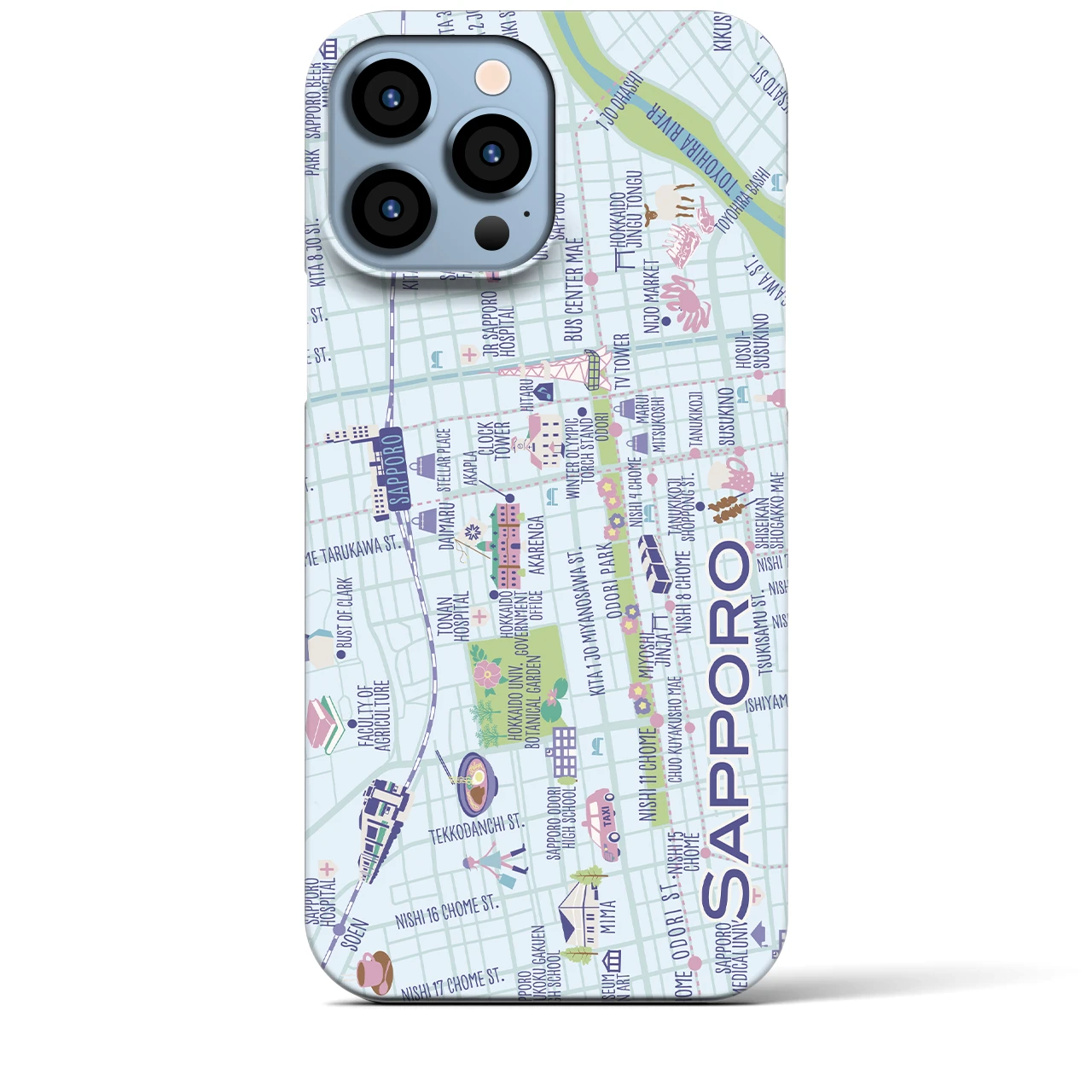 【札幌】イラストマップiPhoneケース(バックカバータイプ)