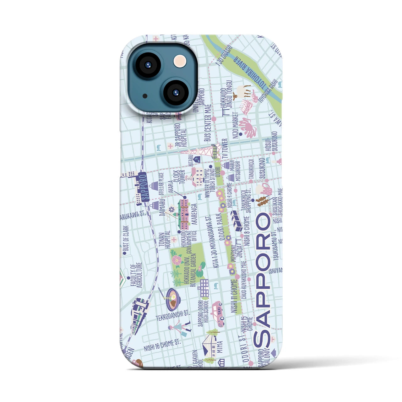 【札幌】イラストマップiPhoneケース(バックカバータイプ)