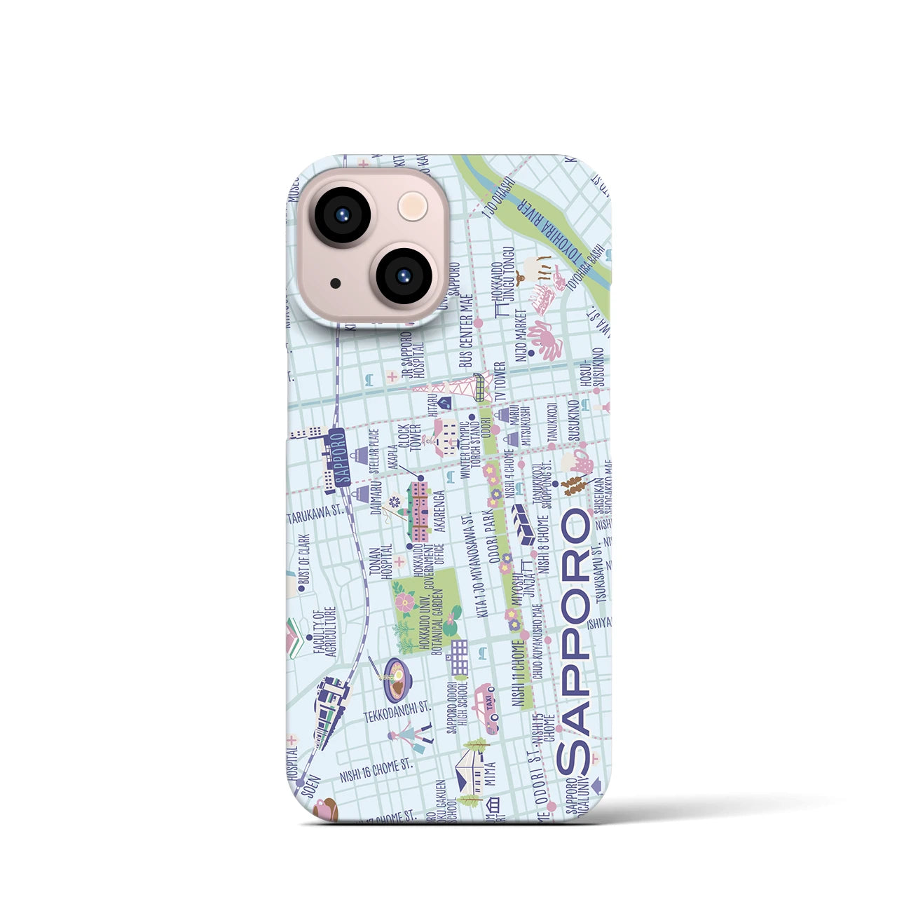 【札幌】イラストマップiPhoneケース(バックカバータイプ)