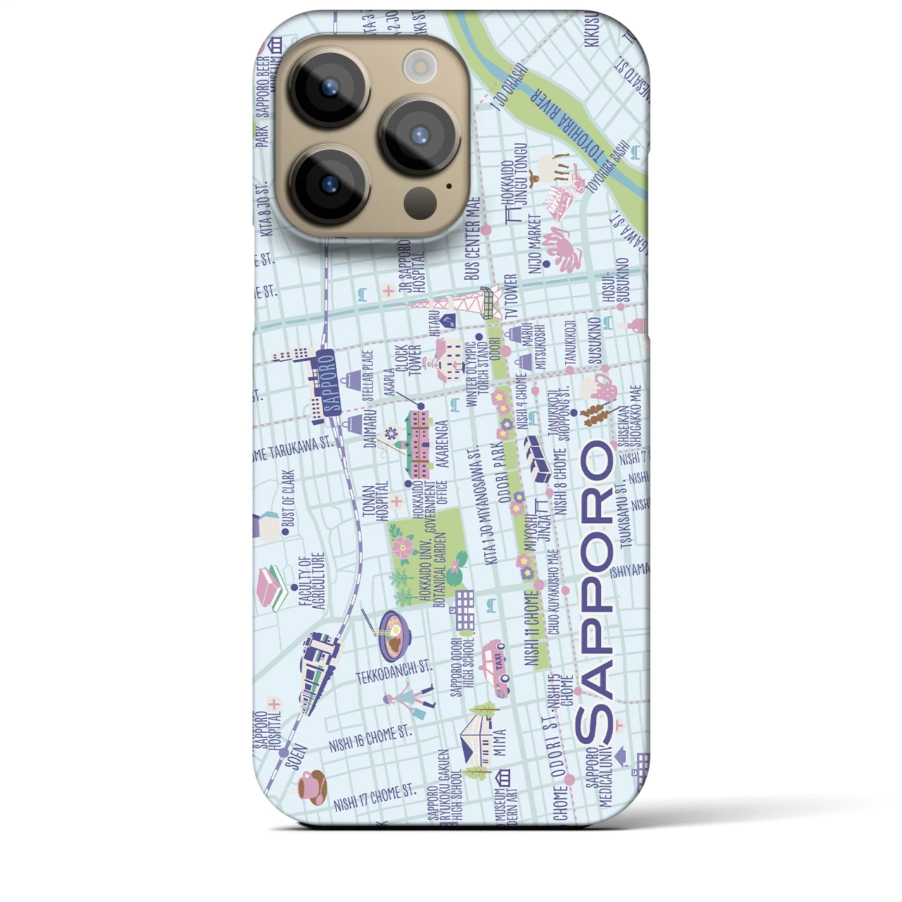 【札幌】イラストマップiPhoneケース(バックカバータイプ)