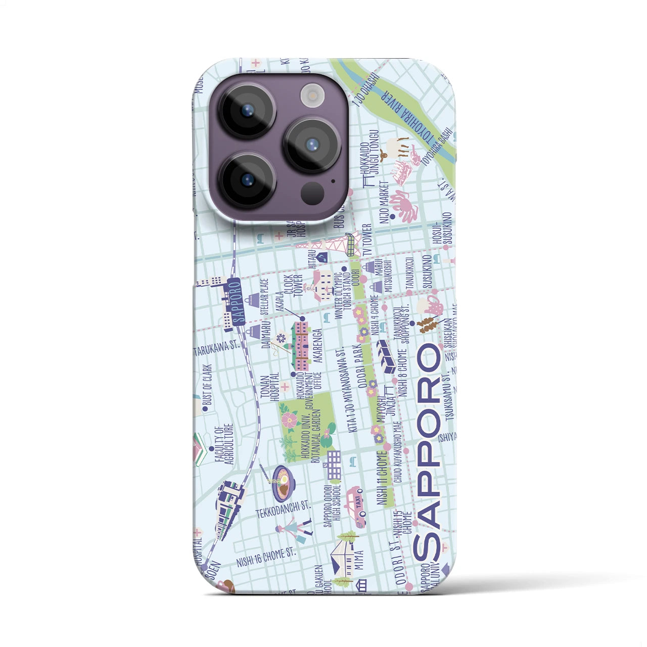 【札幌】イラストマップiPhoneケース(バックカバータイプ)