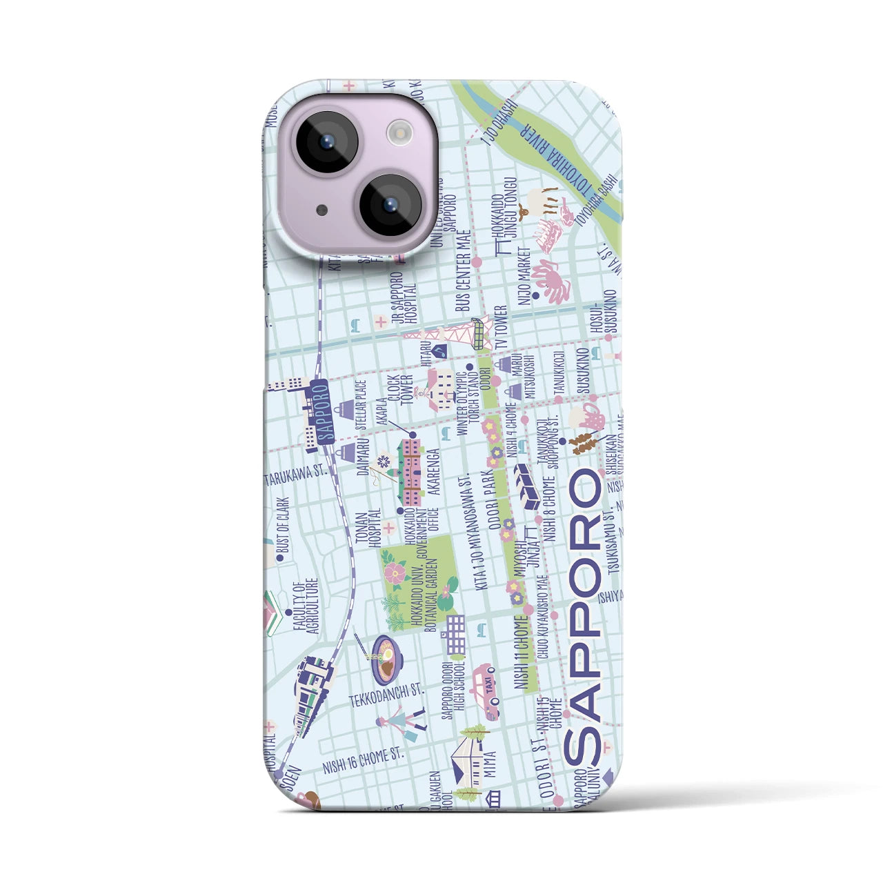 【札幌】イラストマップiPhoneケース(バックカバータイプ)
