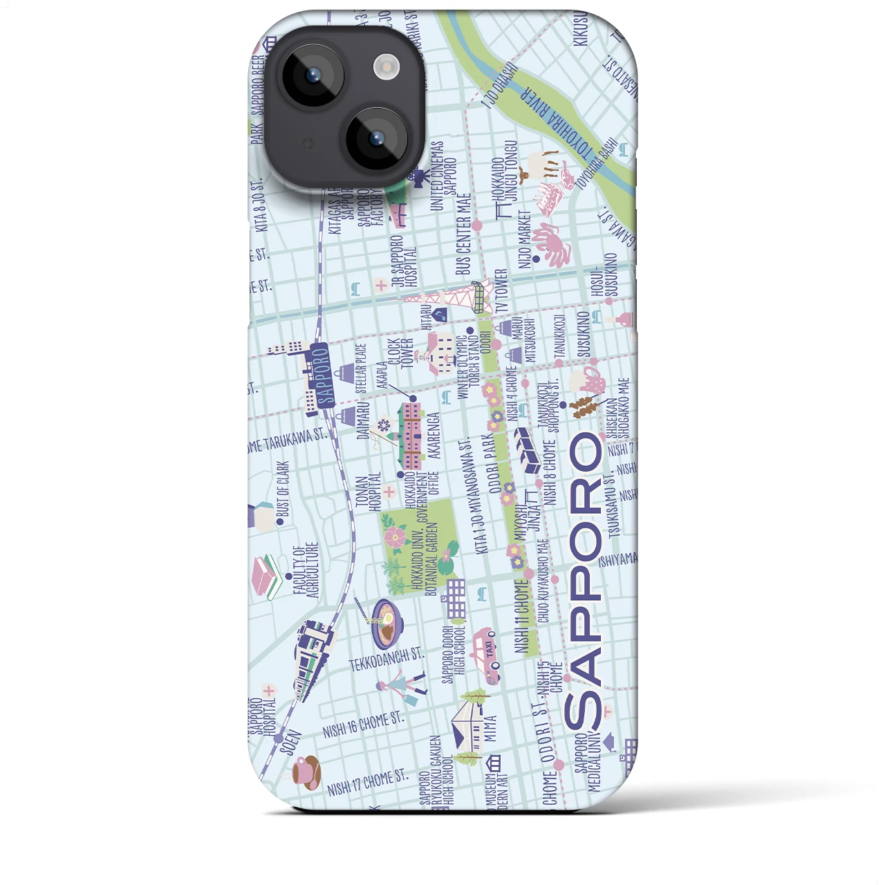 【札幌】イラストマップiPhoneケース(バックカバータイプ)