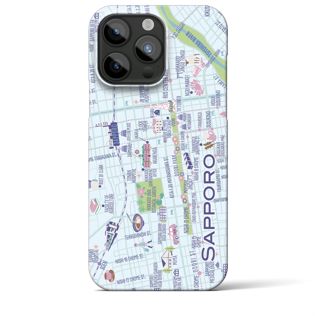 【札幌】イラストマップiPhoneケース(バックカバータイプ)