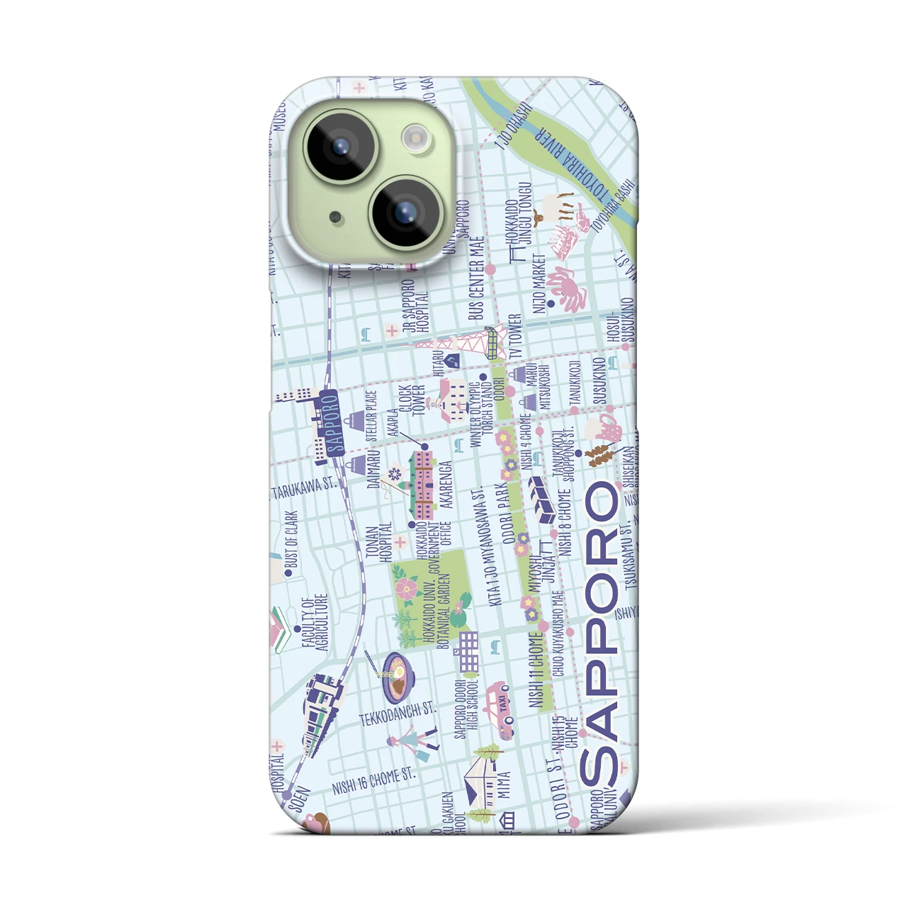 【札幌】イラストマップiPhoneケース(バックカバータイプ)