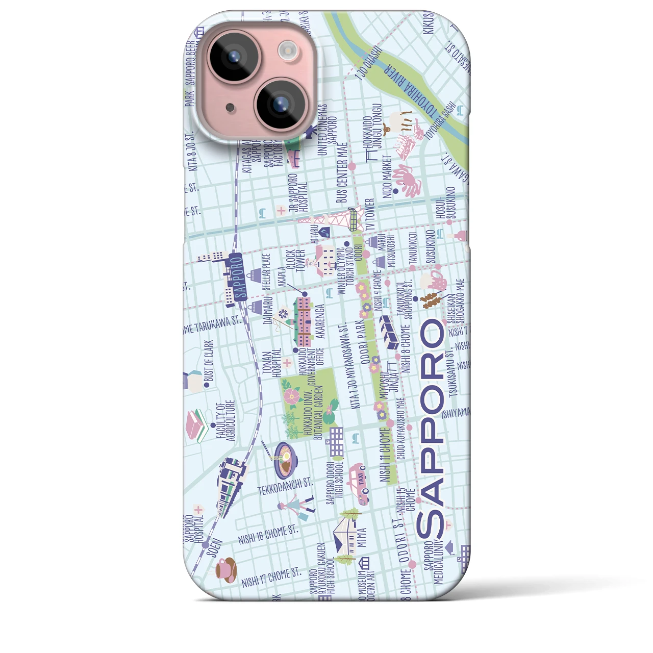 【札幌】イラストマップiPhoneケース(バックカバータイプ)