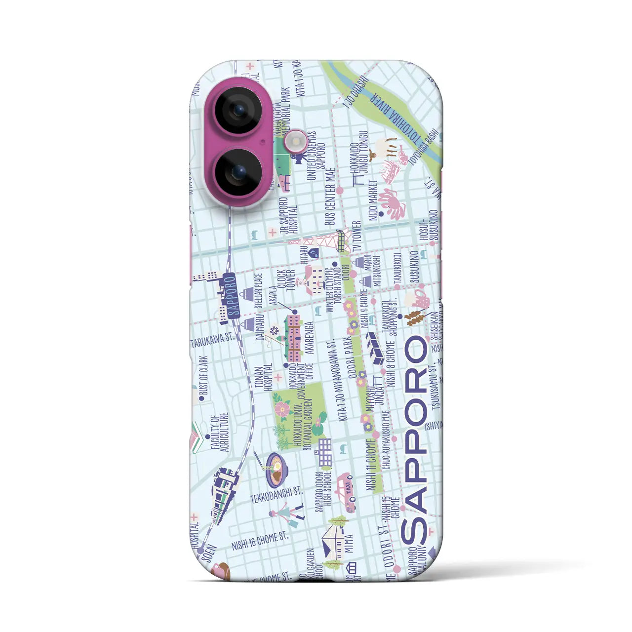 【札幌】イラストマップiPhoneケース(バックカバータイプ)