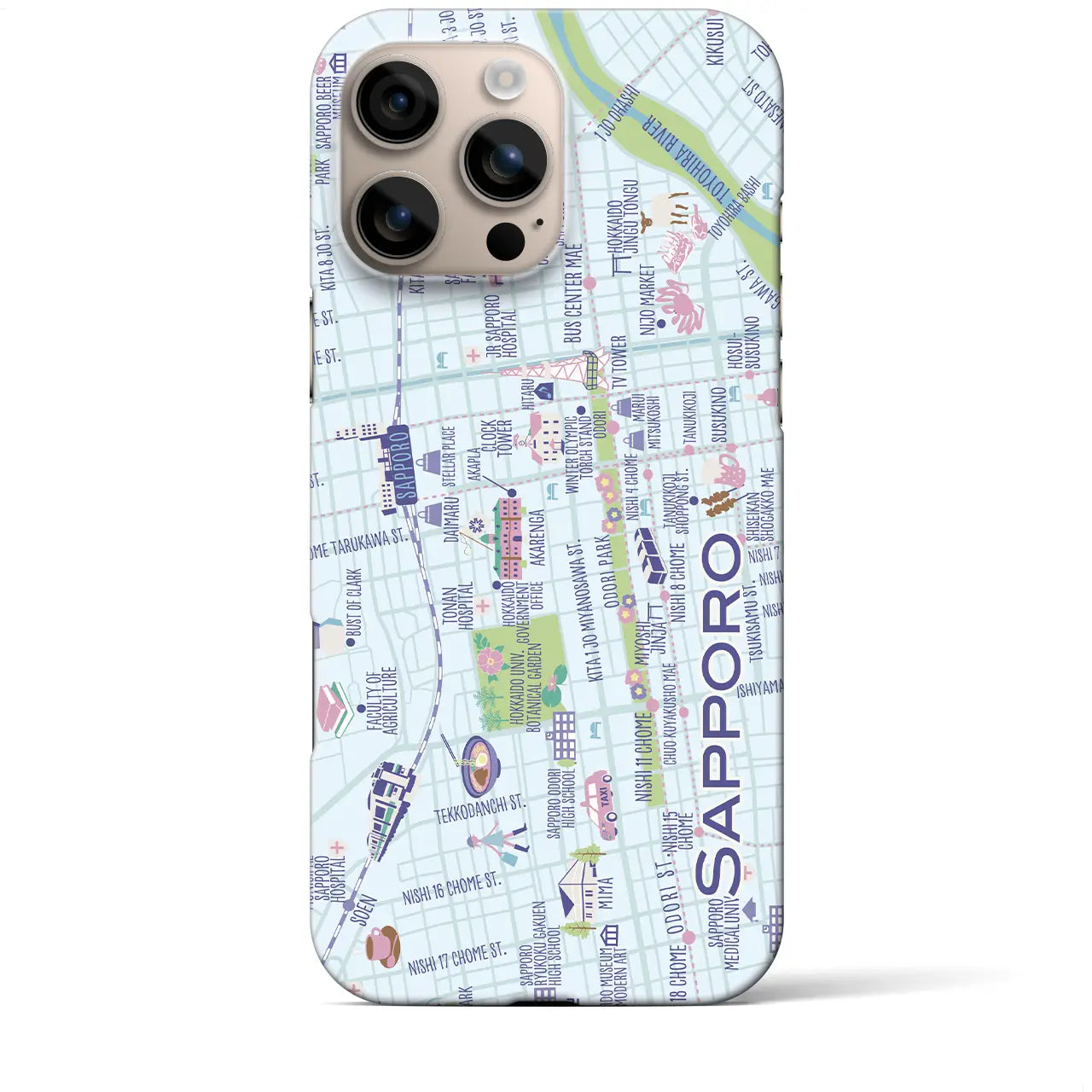 【札幌】イラストマップiPhoneケース(バックカバータイプ)