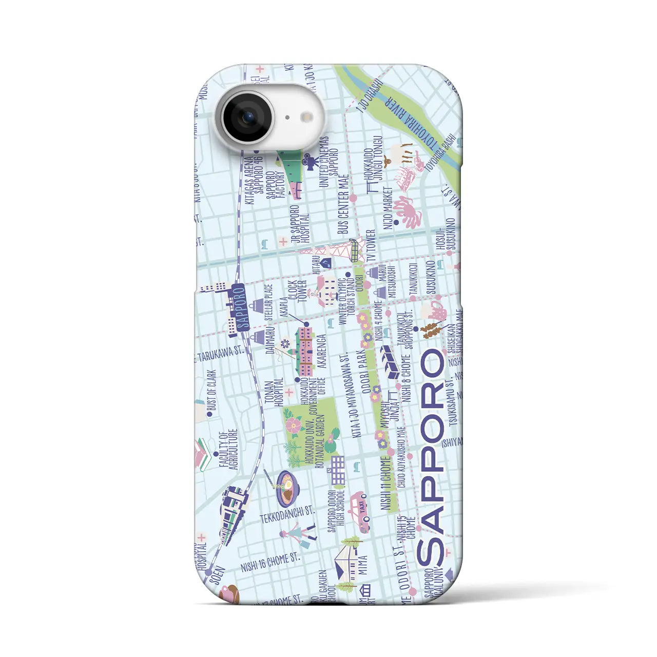 【札幌】イラストマップiPhoneケース(バックカバータイプ)