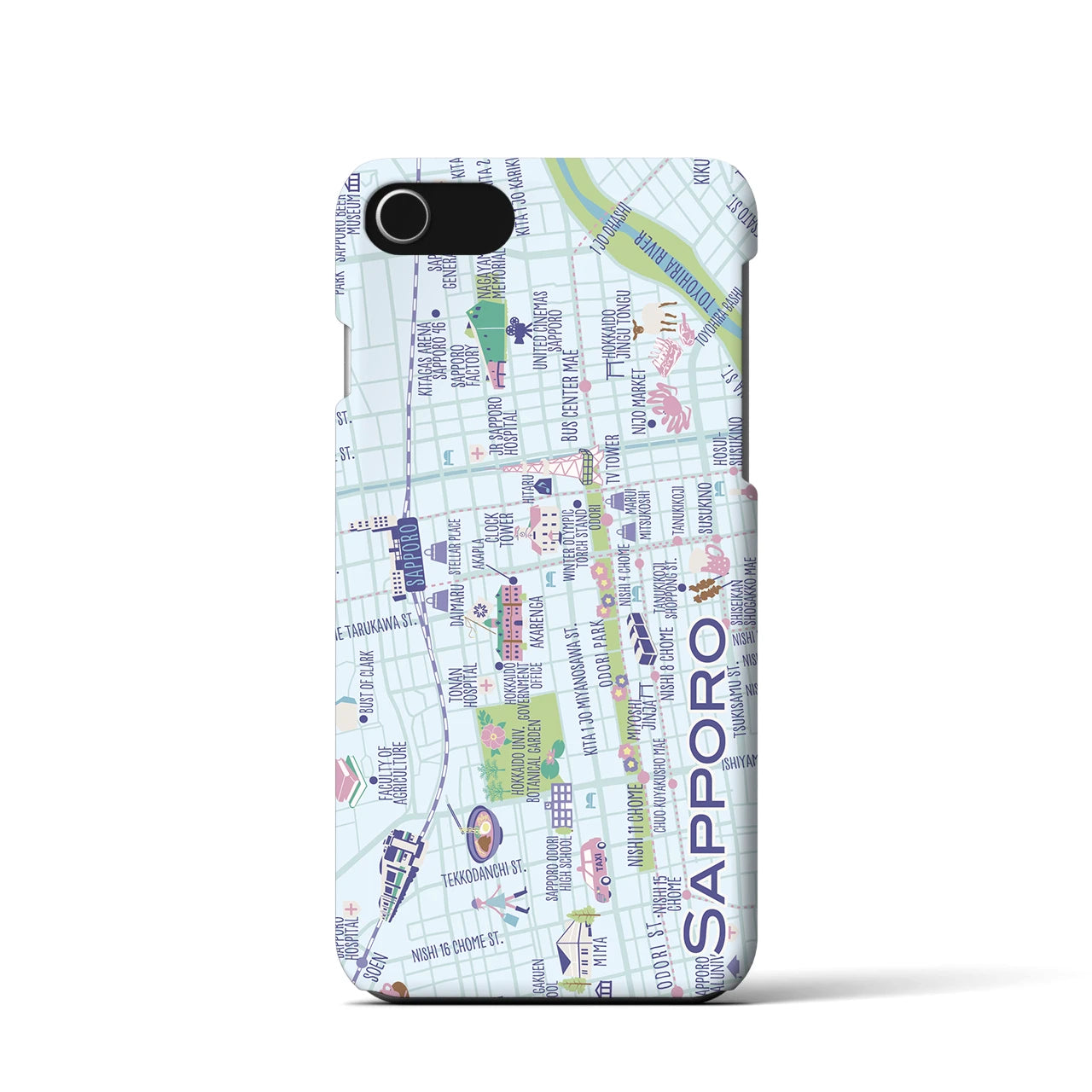 【札幌】イラストマップiPhoneケース(バックカバータイプ)