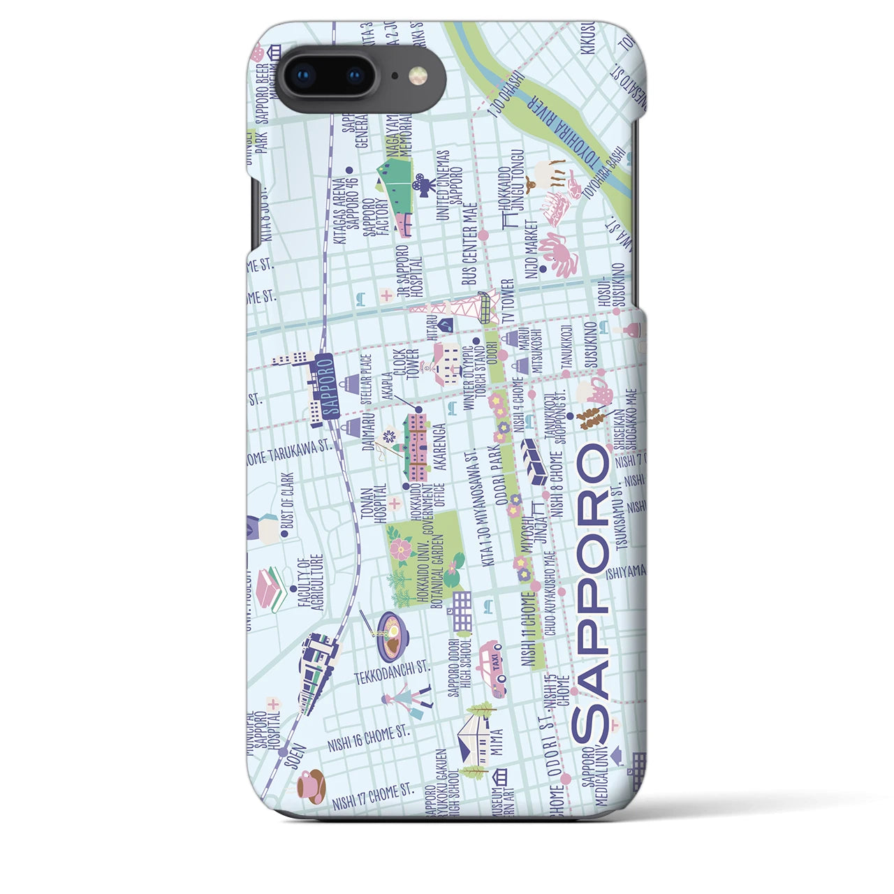 【札幌】イラストマップiPhoneケース(バックカバータイプ)