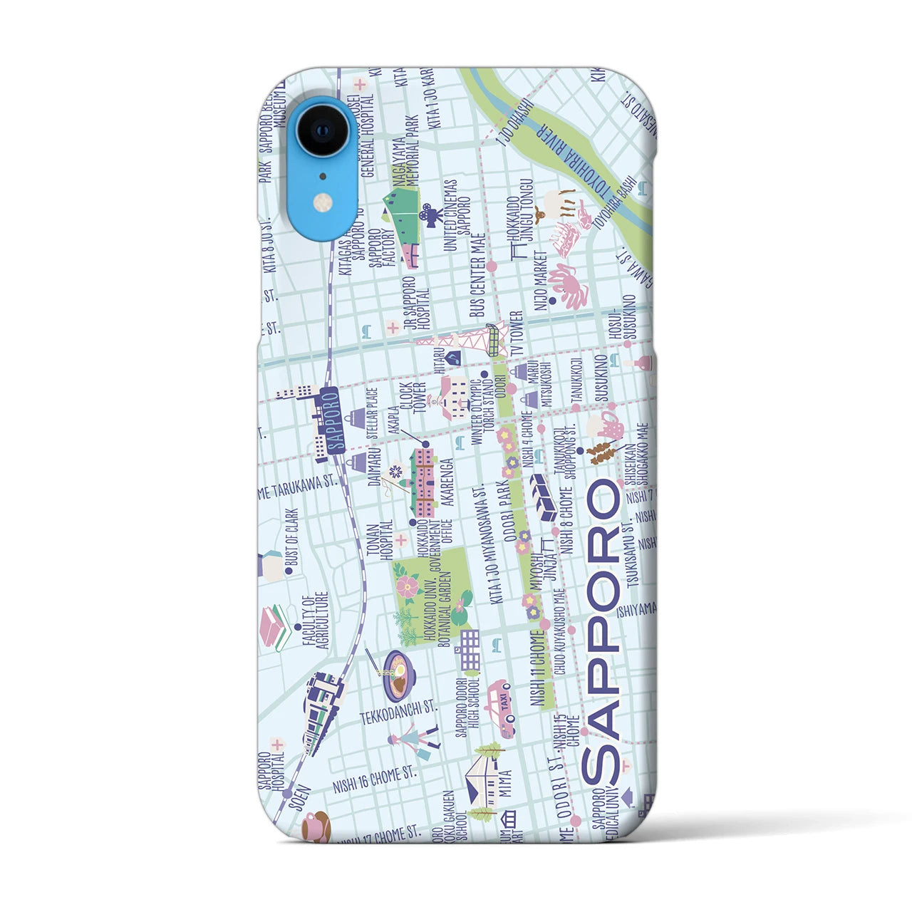 【札幌】イラストマップiPhoneケース(バックカバータイプ)
