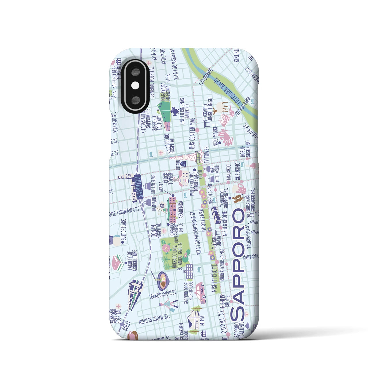 【札幌】イラストマップiPhoneケース(バックカバータイプ)