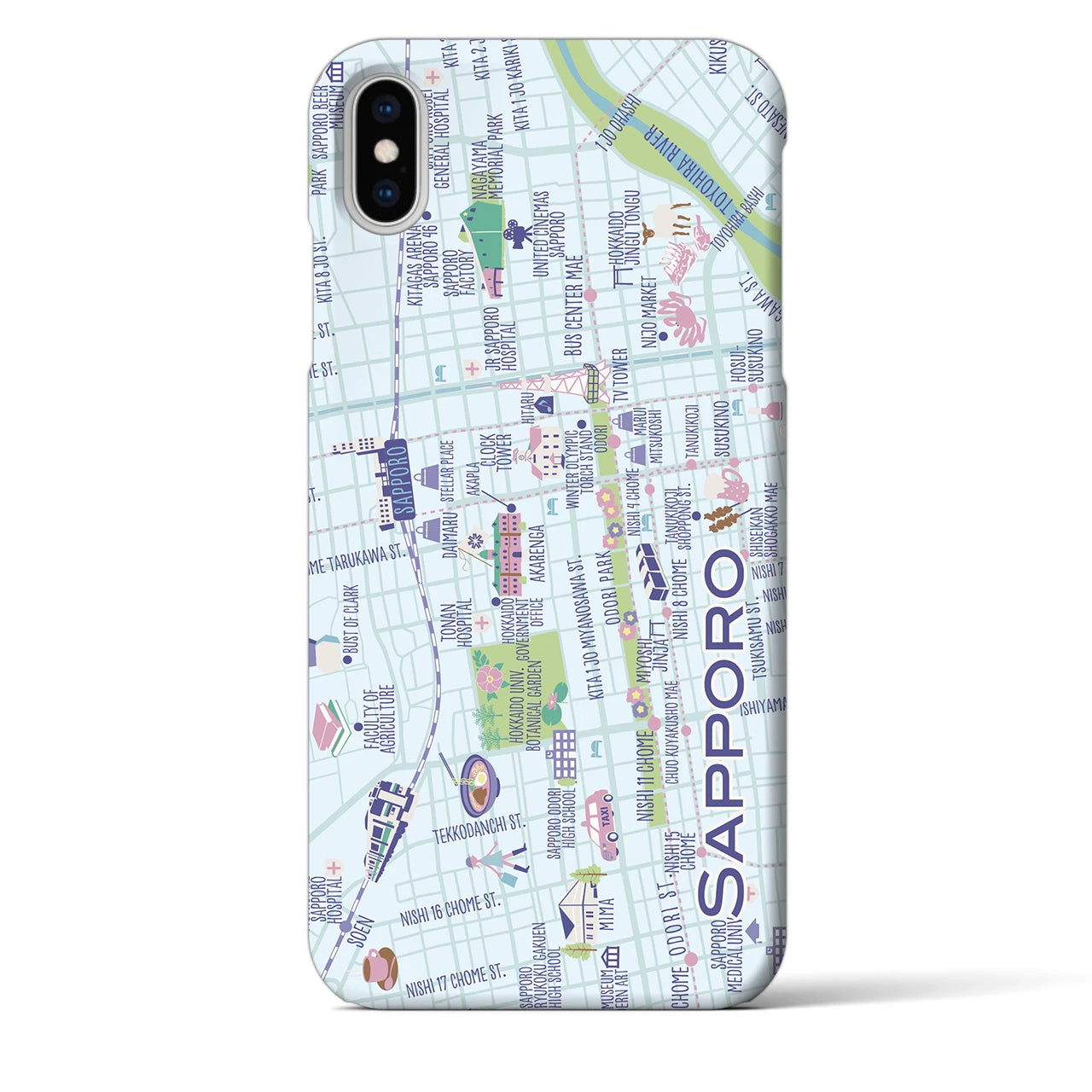 【札幌】イラストマップiPhoneケース(バックカバータイプ)