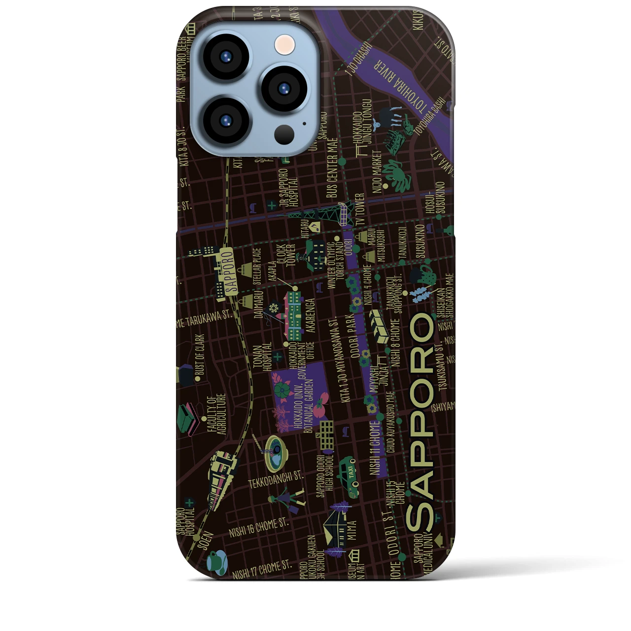 【札幌】イラストマップiPhoneケース(バックカバータイプ)