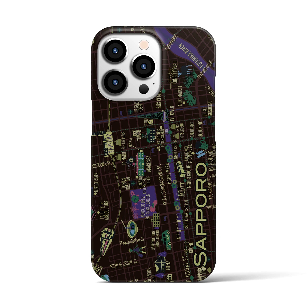 【札幌】イラストマップiPhoneケース(バックカバータイプ)