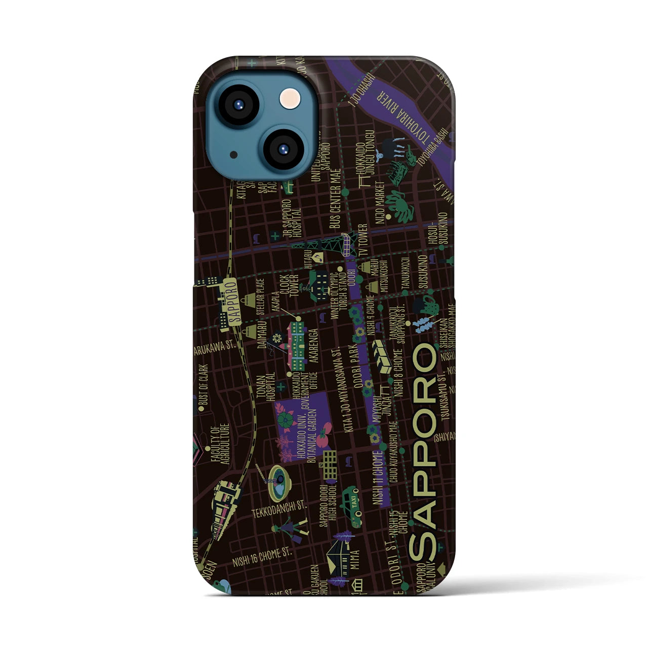 【札幌】イラストマップiPhoneケース(バックカバータイプ)