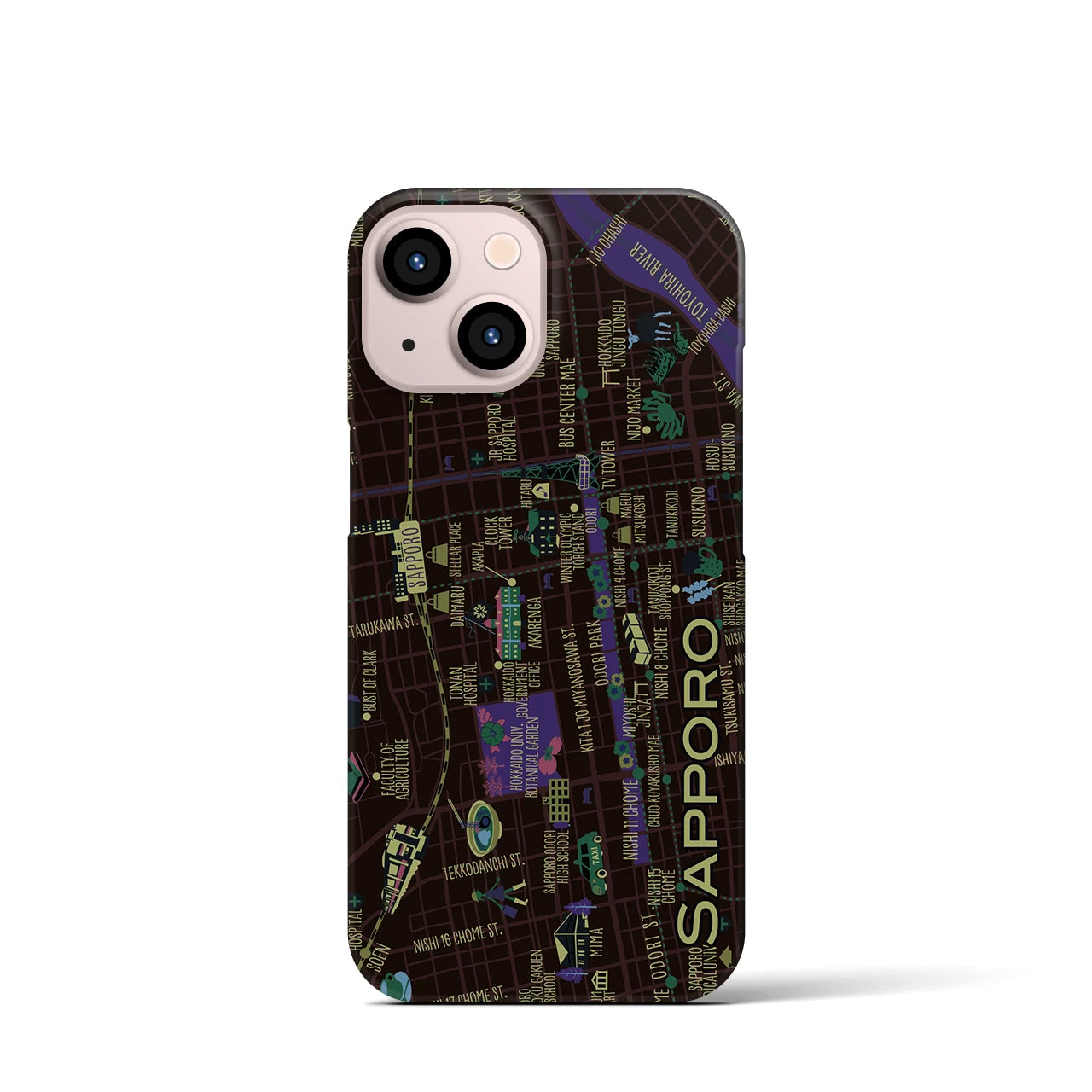 【札幌】イラストマップiPhoneケース(バックカバータイプ)