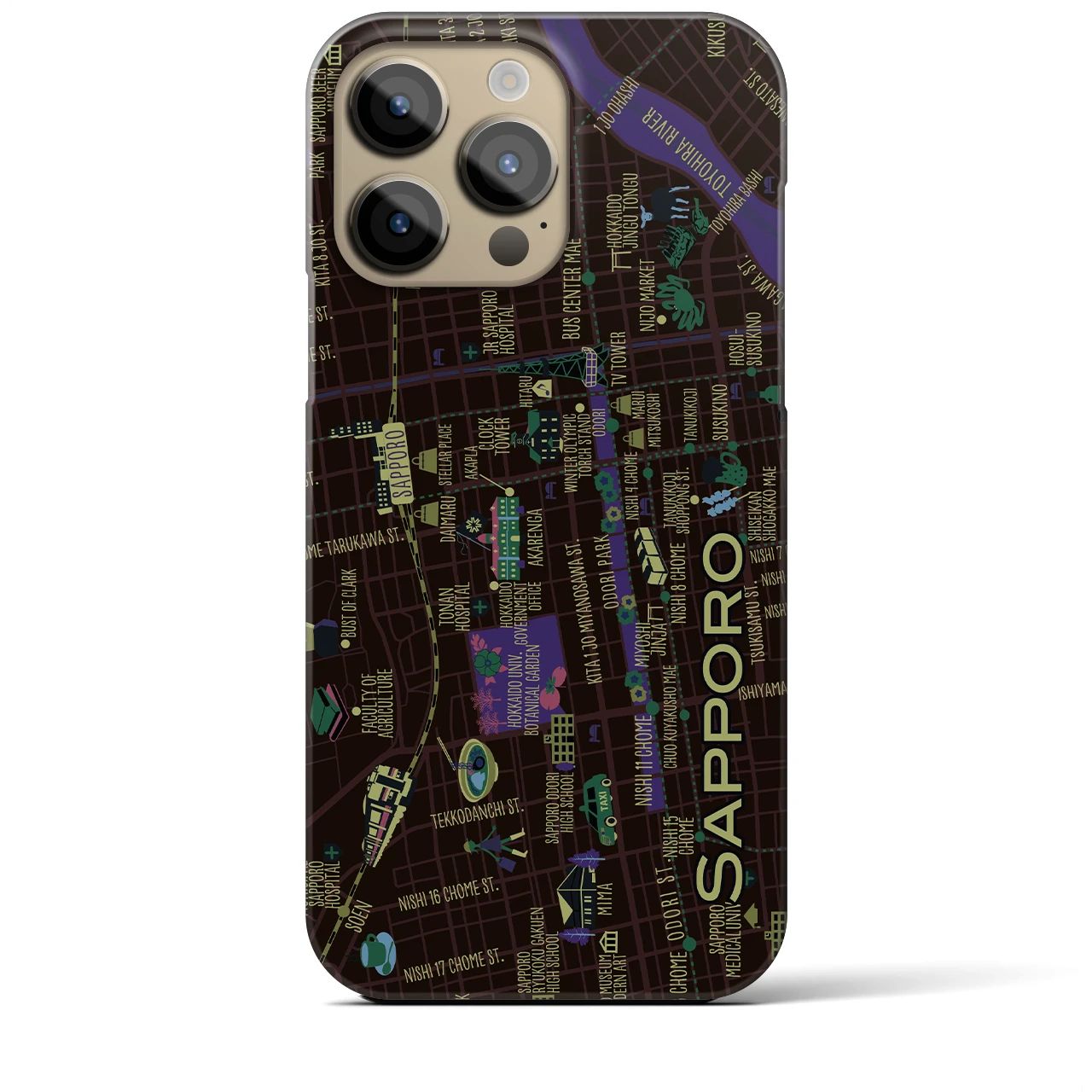 【札幌】イラストマップiPhoneケース(バックカバータイプ)