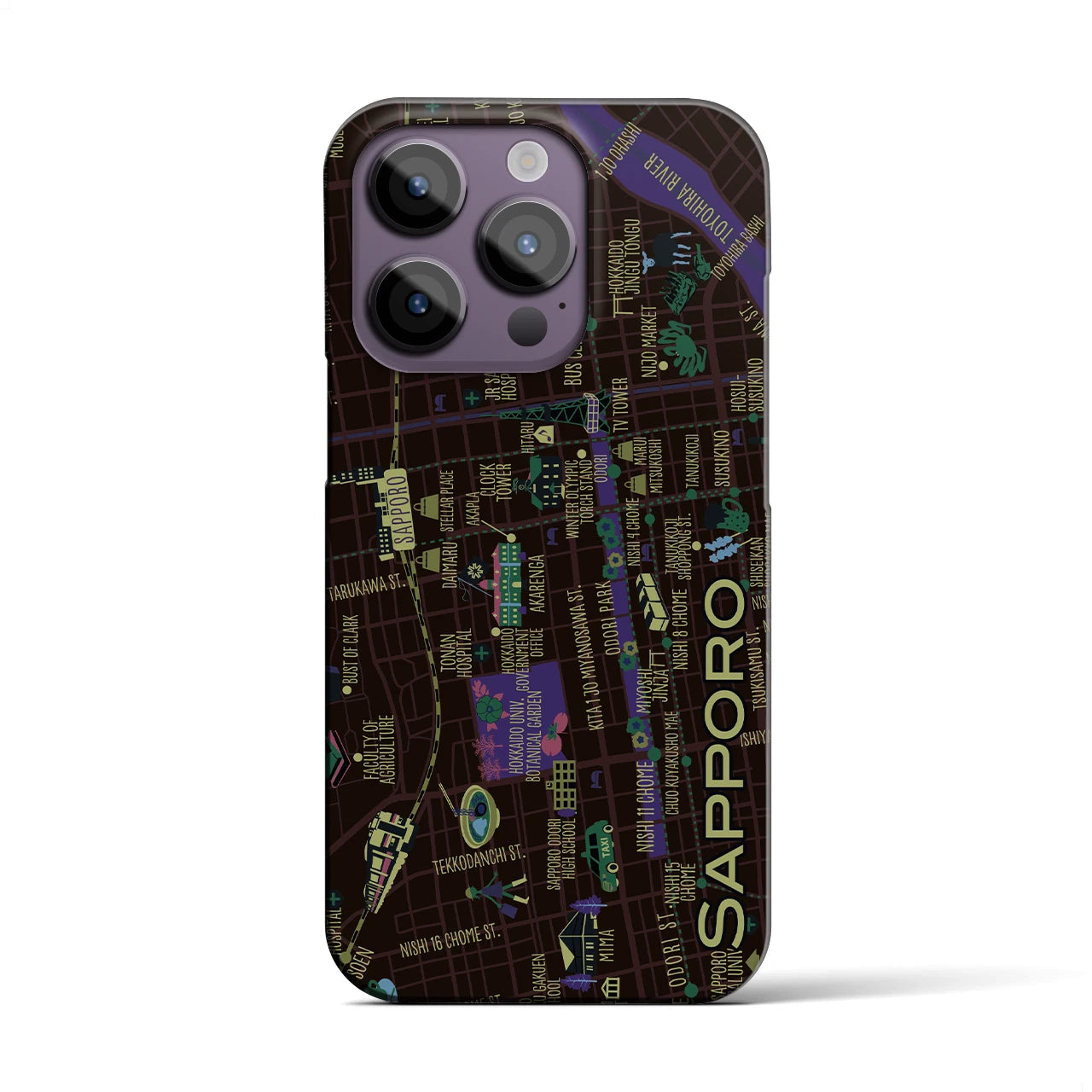 【札幌】イラストマップiPhoneケース(バックカバータイプ)