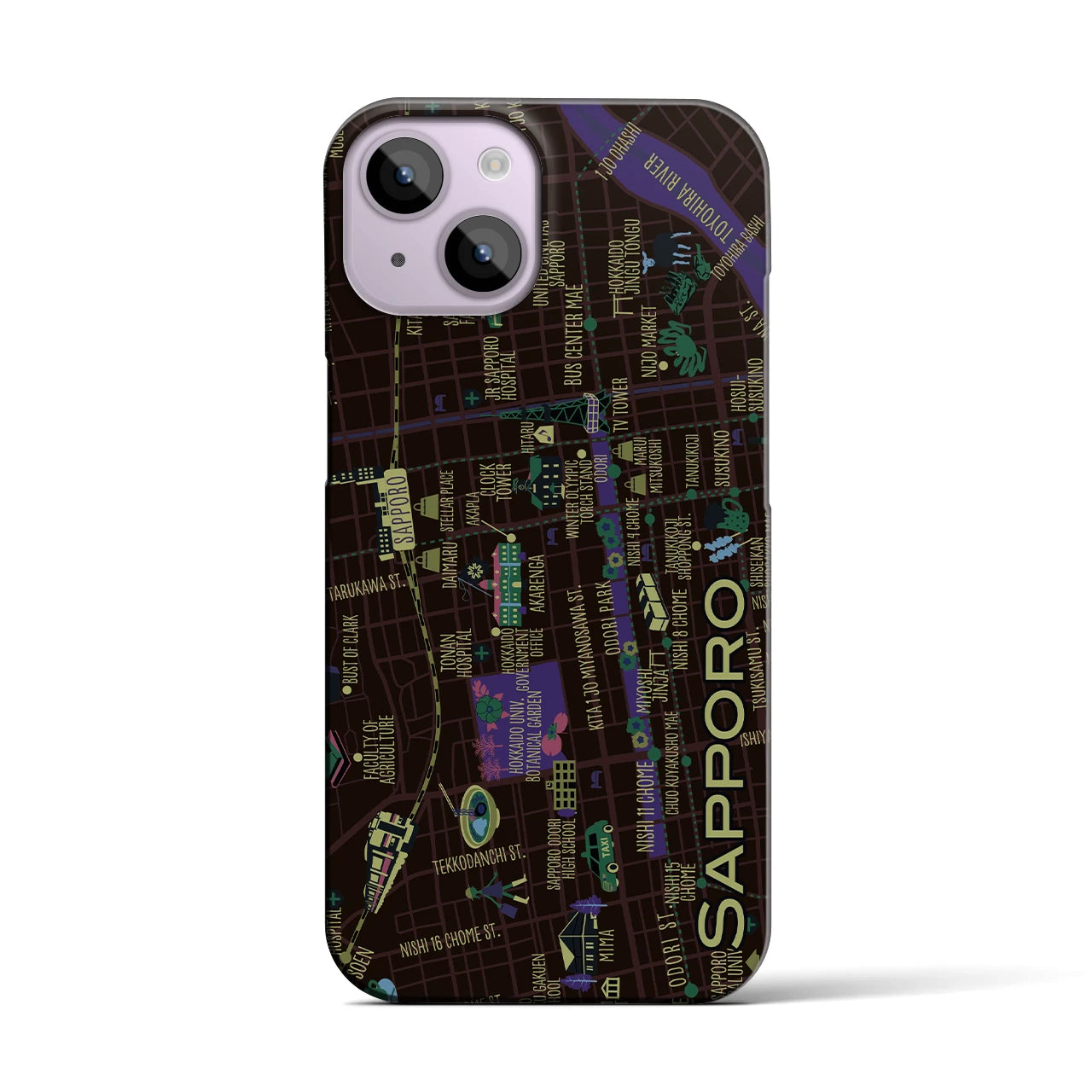 【札幌】イラストマップiPhoneケース(バックカバータイプ)