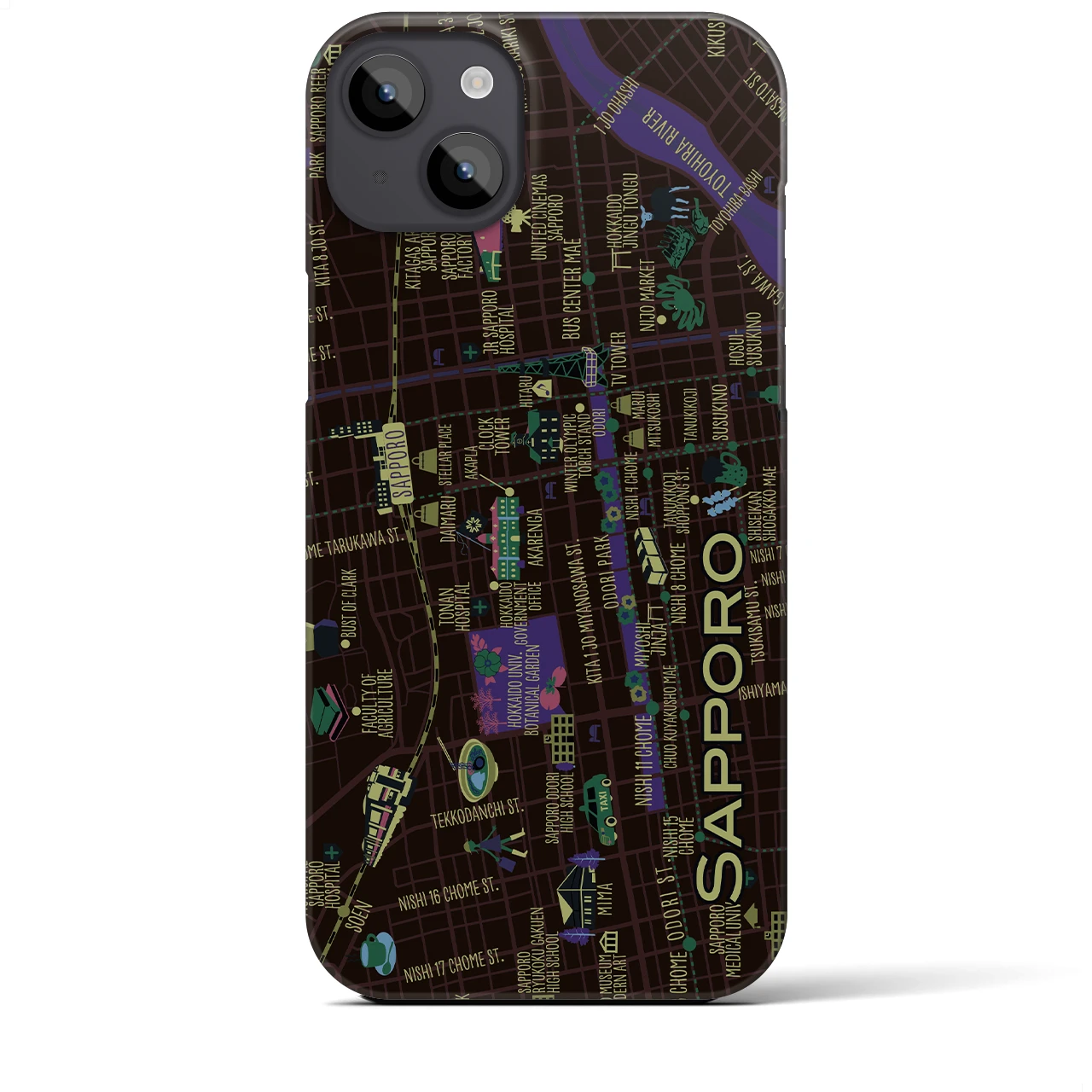 【札幌】イラストマップiPhoneケース(バックカバータイプ)