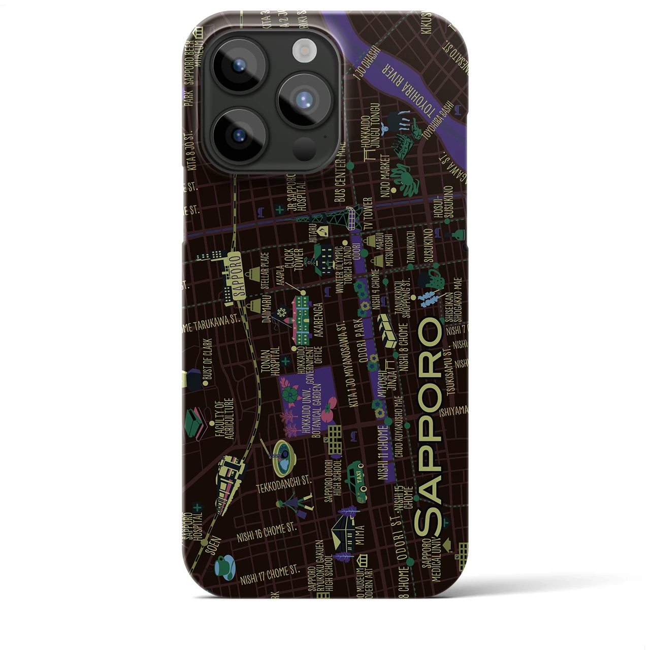 【札幌】イラストマップiPhoneケース(バックカバータイプ)