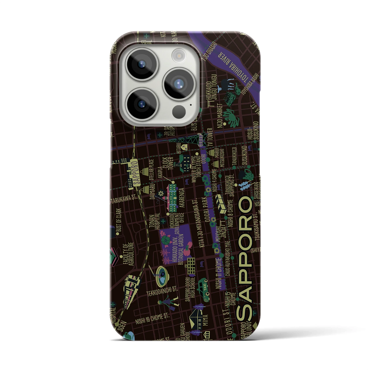 【札幌】イラストマップiPhoneケース(バックカバータイプ)