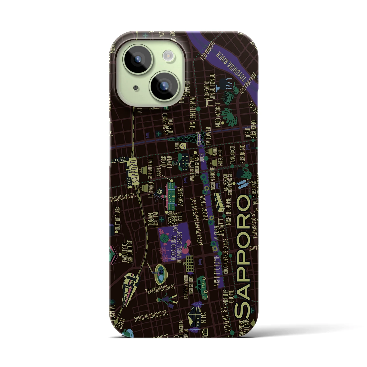 【札幌】イラストマップiPhoneケース(バックカバータイプ)