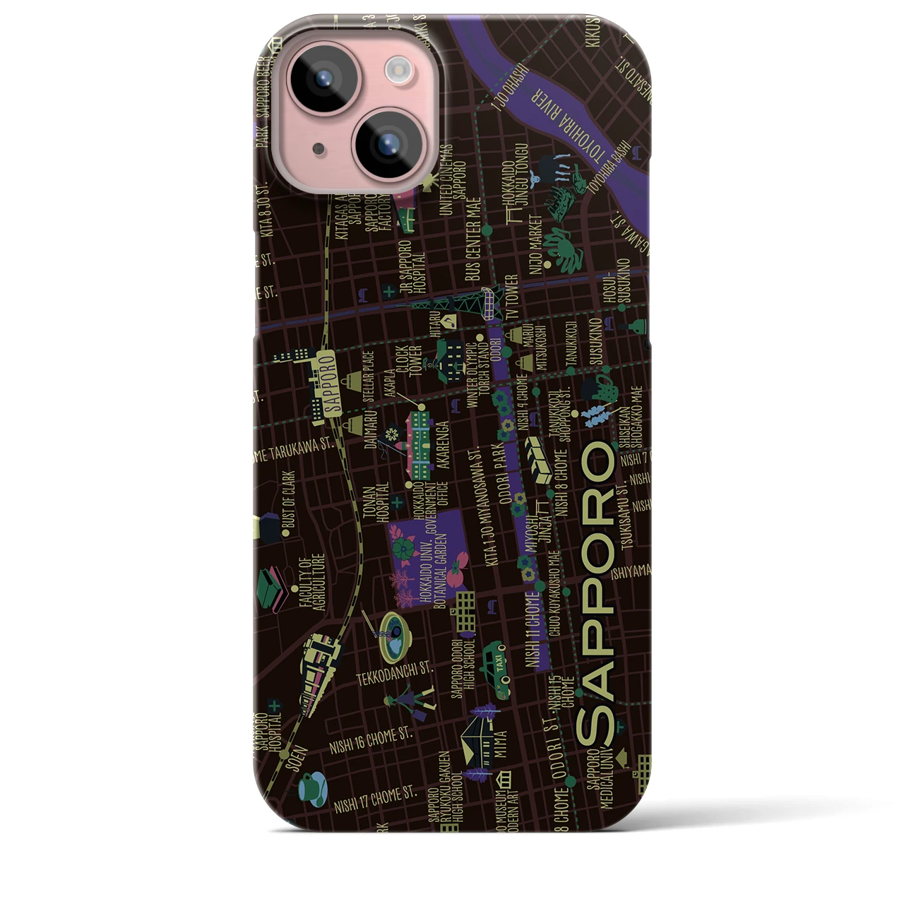 【札幌】イラストマップiPhoneケース(バックカバータイプ)