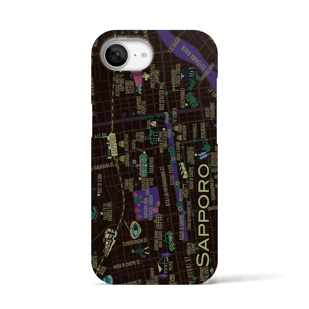 【札幌】イラストマップiPhoneケース(バックカバータイプ)