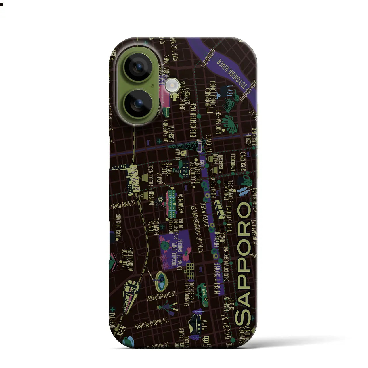 【札幌】イラストマップiPhoneケース(バックカバータイプ)