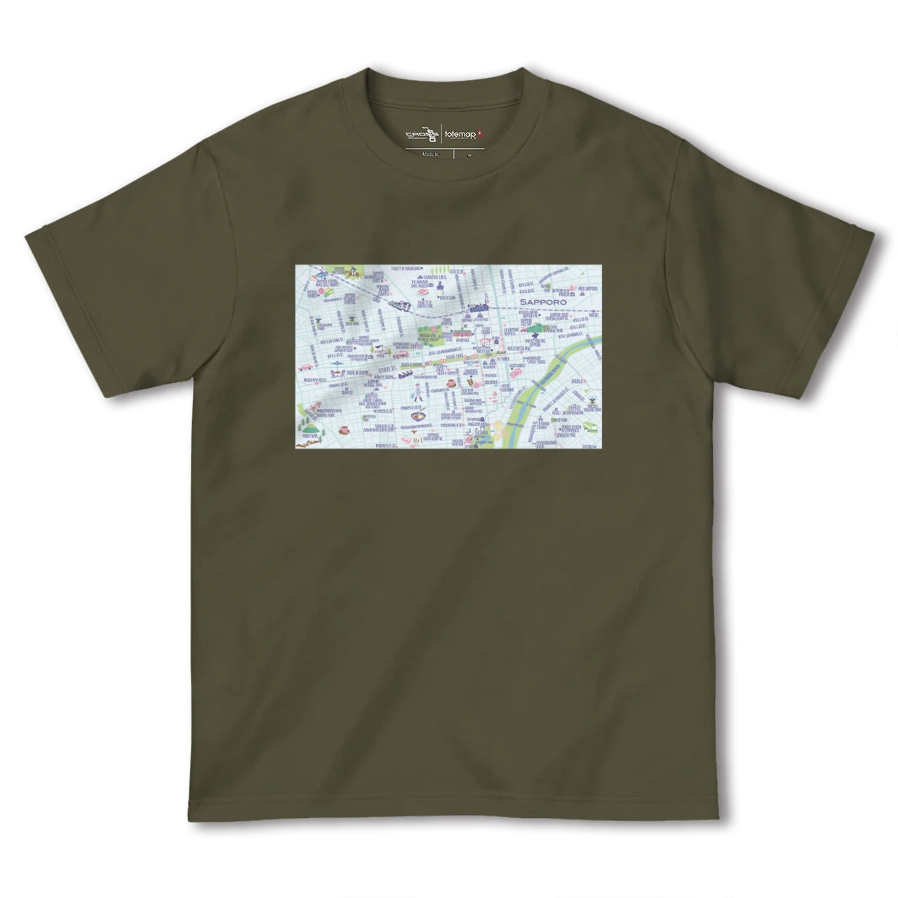 【札幌(北海道)】イラストマップTシャツ