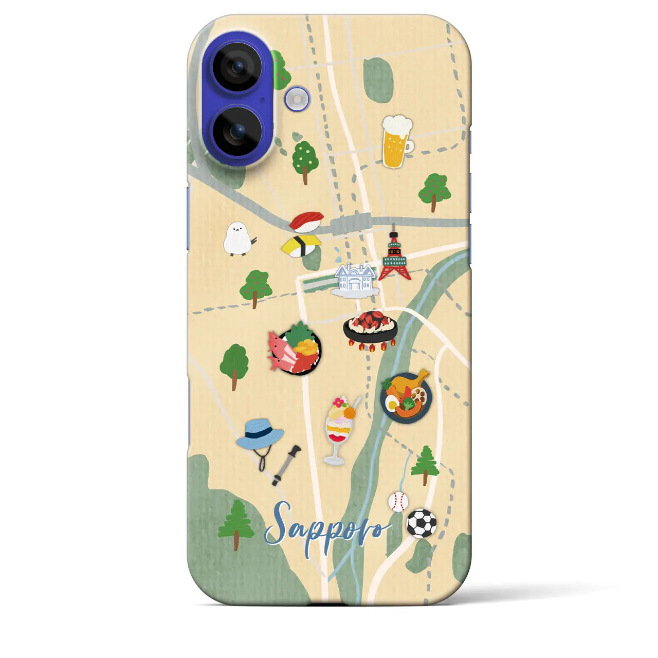 【札幌(Walk & Eat)】Walk & Eat iPhoneケース(バックカバータイプ)ライトブルー・iPhone 16 Pro Max 用