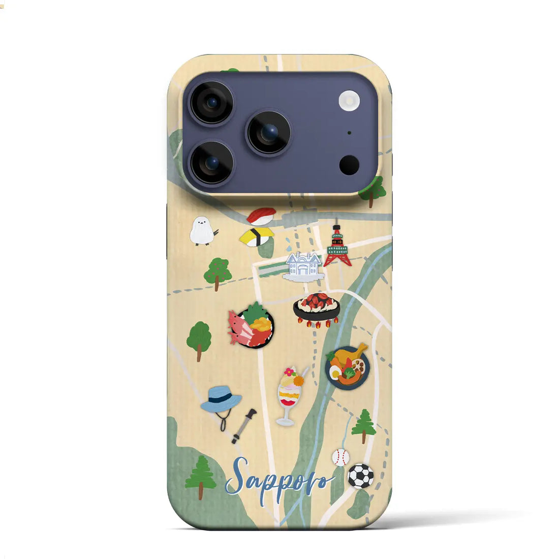 【札幌(Walk & Eat)】Walk & Eat iPhoneケース(バックカバータイプ)ライトイエロー・iPhone 17 Pro Max 用