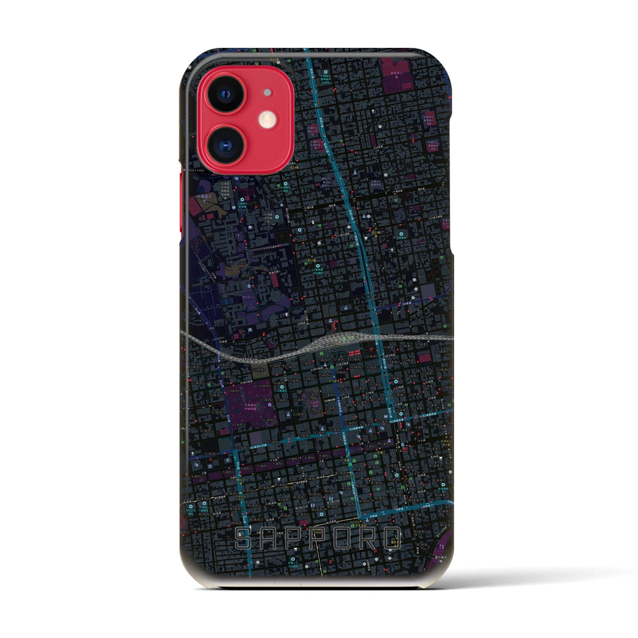 【札幌2(北海道)】地図柄iPhoneケース(バックカバータイプ)