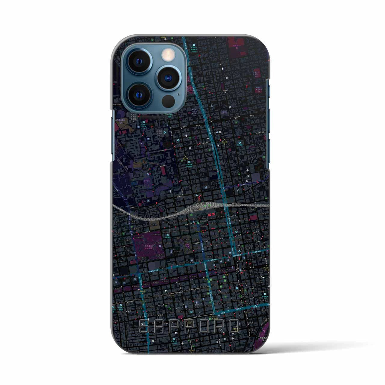 【札幌2(北海道)】地図柄iPhoneケース(バックカバータイプ)