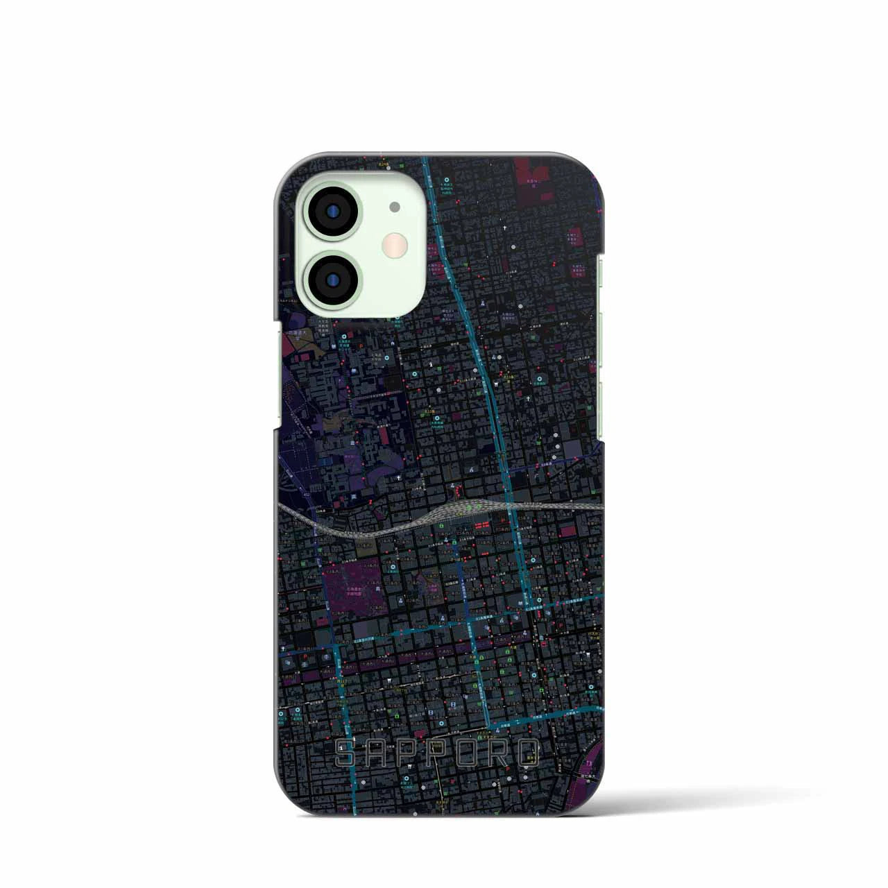 【札幌2(北海道)】地図柄iPhoneケース(バックカバータイプ)