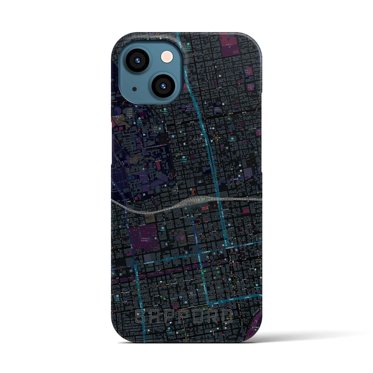 【札幌2(北海道)】地図柄iPhoneケース(バックカバータイプ)
