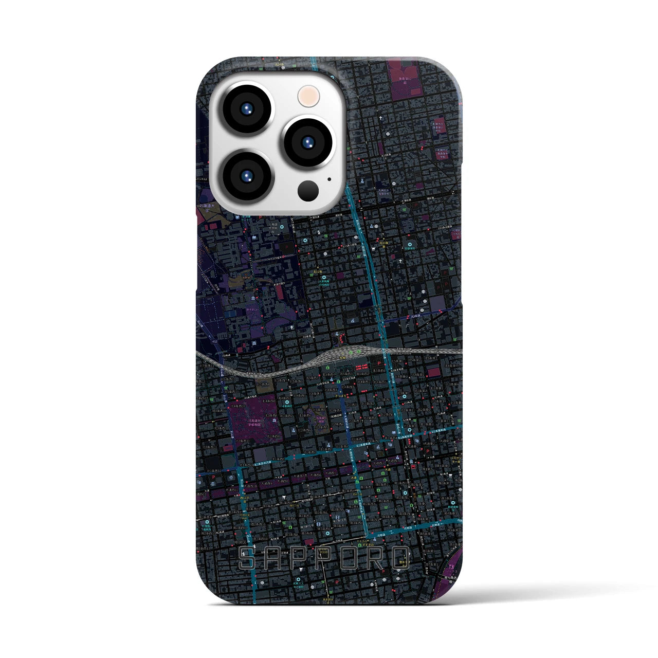 【札幌2(北海道)】地図柄iPhoneケース(バックカバータイプ)