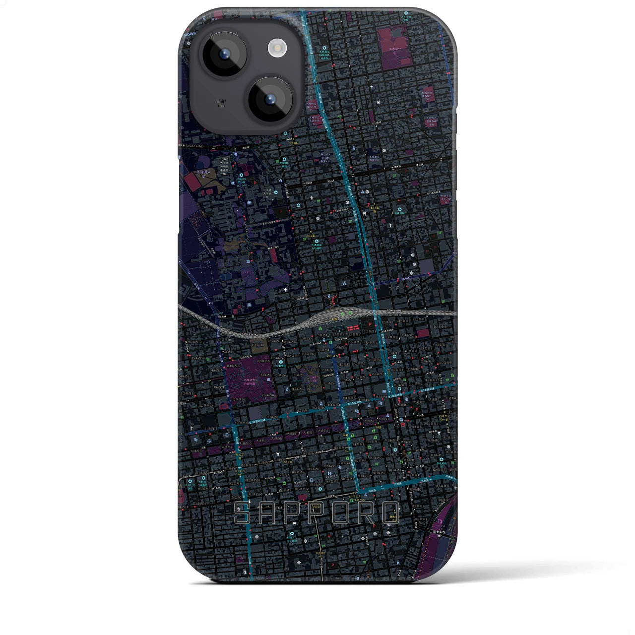 【札幌2(北海道)】地図柄iPhoneケース(バックカバータイプ)
