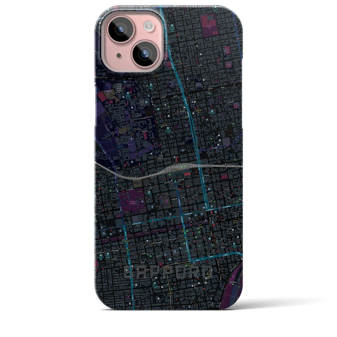 【札幌2(北海道)】地図柄iPhoneケース(バックカバータイプ)