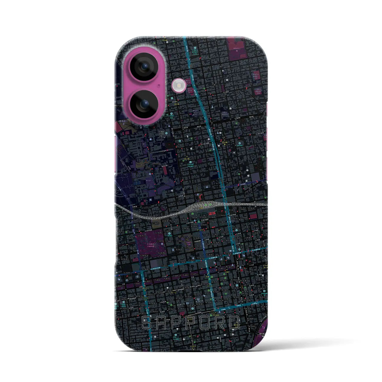 【札幌2(北海道)】地図柄iPhoneケース(バックカバータイプ)