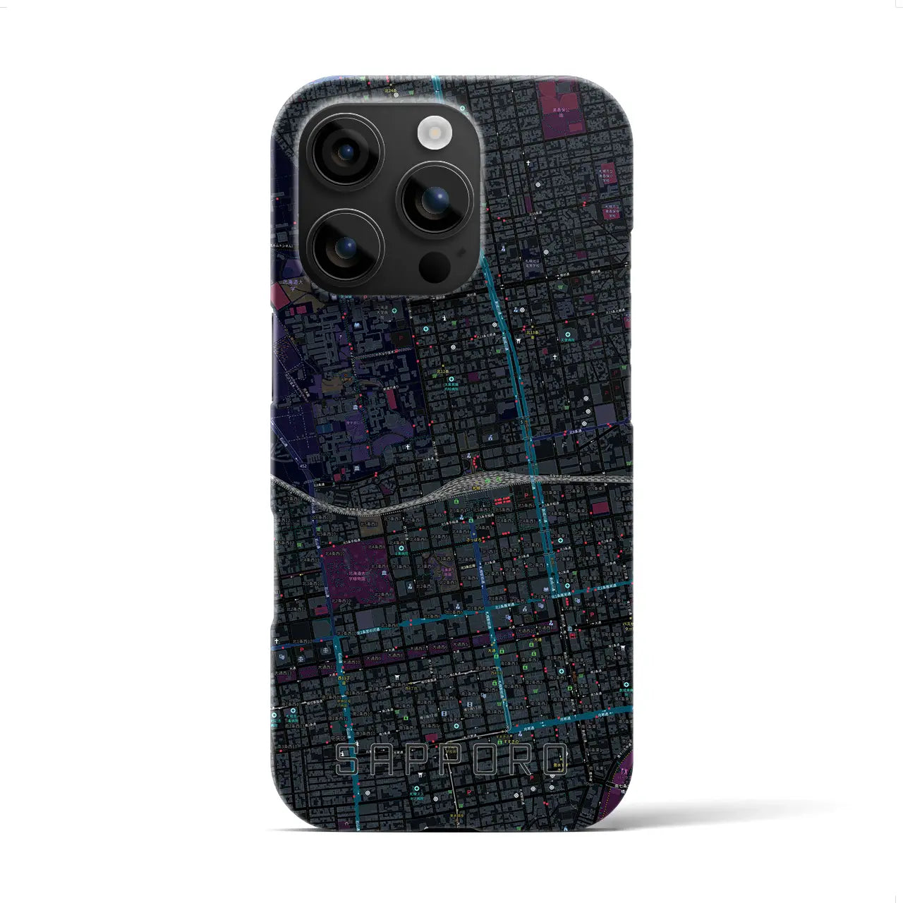 【札幌2(北海道)】地図柄iPhoneケース(バックカバータイプ)