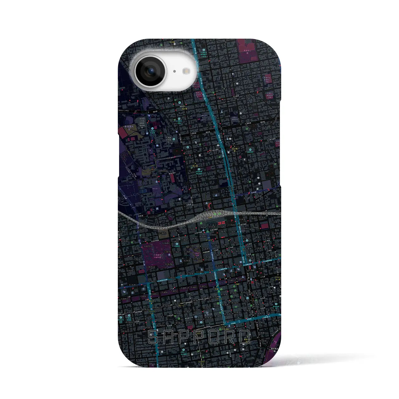 【札幌2(北海道)】地図柄iPhoneケース(バックカバータイプ)