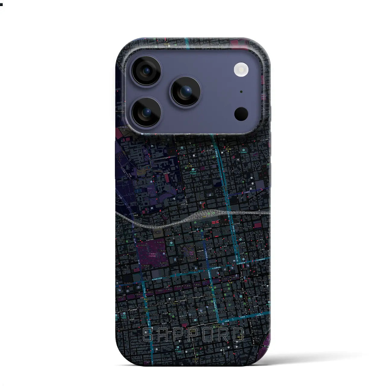 【札幌2(北海道)】地図柄iPhoneケース(バックカバータイプ)