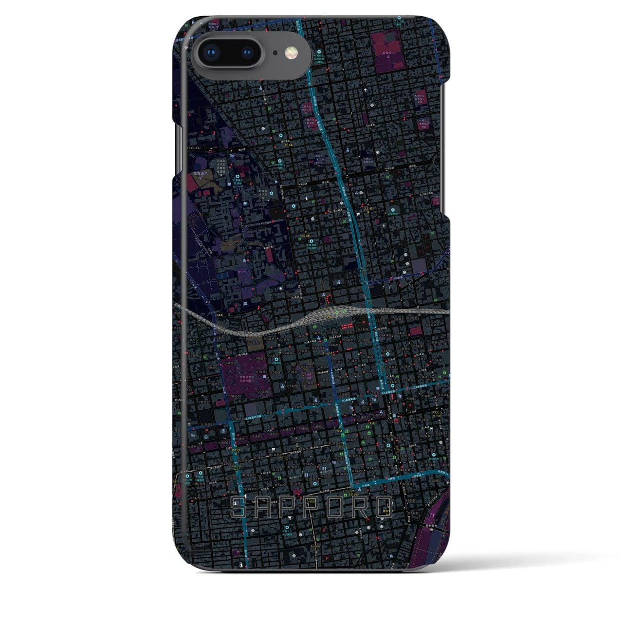 【札幌2(北海道)】地図柄iPhoneケース(バックカバータイプ)