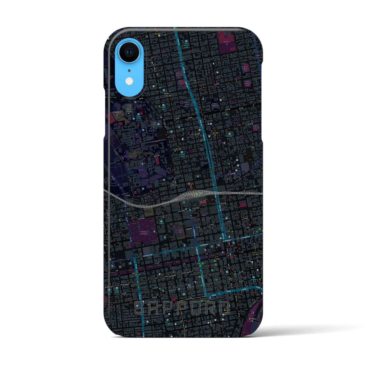 【札幌2(北海道)】地図柄iPhoneケース(バックカバータイプ)